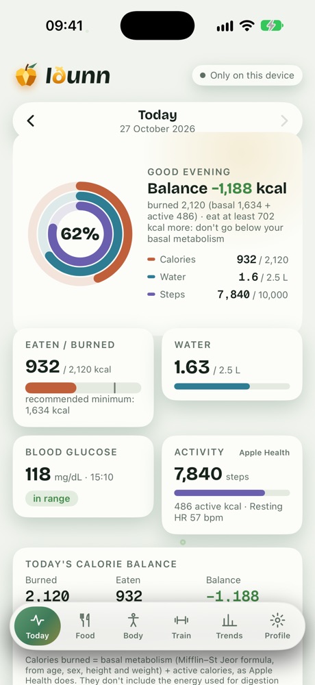 An honest calorie balance